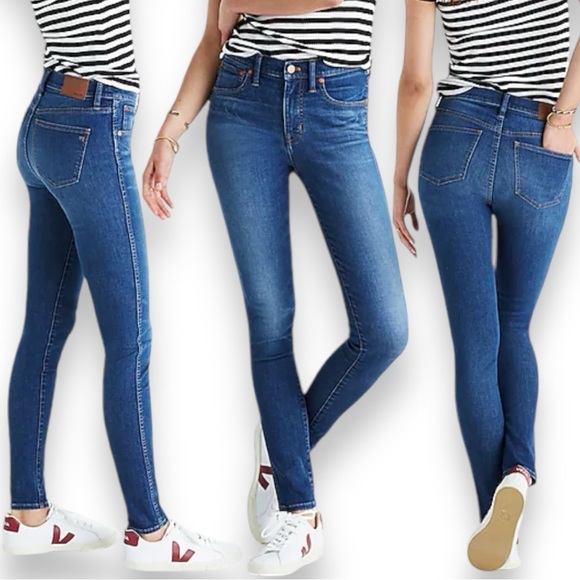 MADEWELL 9” High Rise Skinny Jeans Medium Wash Size 29 - Picture 2 of 13